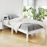 Bed Frame King Single Size Wooden White SOFIE