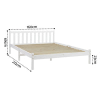 Artiss Bed Frame Queen Size Wooden White SOFIE