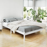 Bed Frame Queen Size Wooden White SOFIE