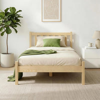 Artiss Bed Frame Single Size Wooden Oak SOFIE