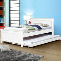 Bed Frame King Single Size Wooden Trundle Daybed White ELVIS