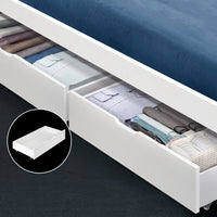 2x Bed Frame Storage Drawers Trundle White