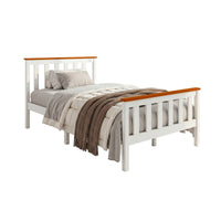 Artiss Bed Frame Single Size Wooden White PONY