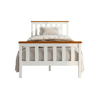 Artiss Bed Frame Single Size Wooden White PONY