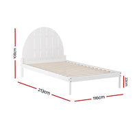 Bed Frame King Single Size Wooden White DALY