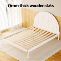 Bed Frame Queen Size Wooden White DALY