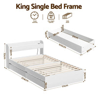 Artiss Bed Frame King Single Size with Charging Ports and 2 Drawers AURA