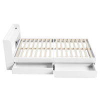 Artiss Bed Frame King Single Size with Charging Ports and 2 Drawers AURA