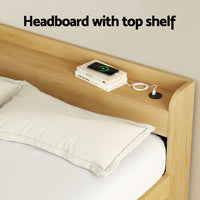 Artiss Bed Frame Queen Size with Charging Ports and 2 Drawers AURA