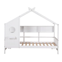 Artiss Kids Single Bed Frame House Bed Solid Wood Montessori Bed for Toddler White