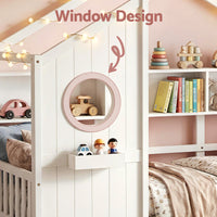 Artiss Kids Single Bed Frame House Bed Solid Wood Montessori Bed for Toddler White