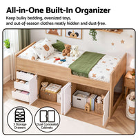 Artiss King Single Bed Frame with Storage, 3 Drawers and Two-Step Access, 2 Cabinets