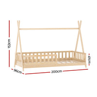 Bed Frame Wooden Kids House Frames Oak PUAH