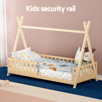 Bed Frame Wooden Kids House Frames Oak PUAH