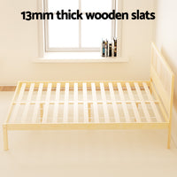 Bed Frame Double Size Rattan Wooden RITA