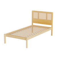 Bed Frame Single Size Rattan Wooden RITA