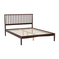 Bed Frame Double Size Wooden Base Mattress Platform Timber Walnut VISE