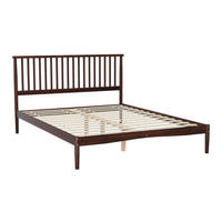 Bed Frame Queen Size Wooden Base Mattress Platform Timber Walnut VISE