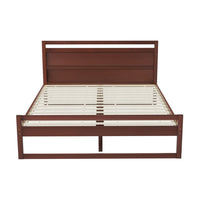 Bed Frame Double Size Wooden Walnut WITTON