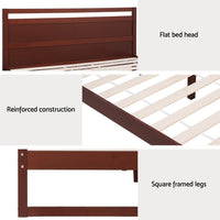 Bed Frame Double Size Wooden Walnut WITTON