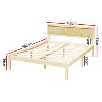 Bed Frame Double Size Wooden Base Mattress Platform Timber Pine YUMI