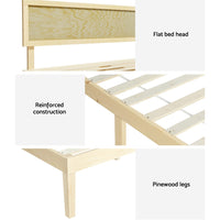 Bed Frame Double Size Wooden Base Mattress Platform Timber Pine YUMI