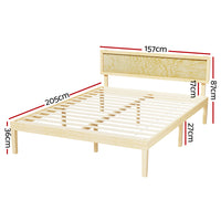 Bed Frame Queen Size Wooden Base Mattress Platform Timber Pine YUMI