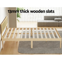 Bed Frame Queen Size Wooden Base Mattress Platform Timber Pine YUMI