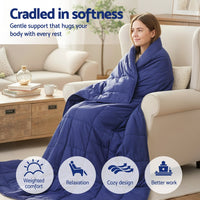 Giselle Bedding Weighted Blanket 11KG Kids Adults Heavy Gravity Relax Calm Blue