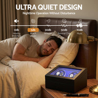 Embellir Watch Winder Automatic Double Watch Winder Box LED Black