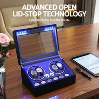 Embellir Watch Winder Automatic Double Watch Winder Box LED Black