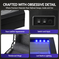Embellir Watch Winder Automatic Double Watch Winder Box LED Black