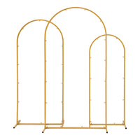 Wedding Arch Backdrop Stand Set of 3 Gold Metal Wedding Arched Frame, Easy to Assemble, Stable Balloon Arch Standfor Wedding, Baby Shower, Party Decoration