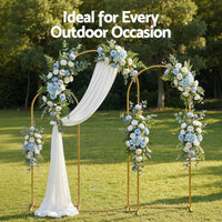 Wedding Arch Backdrop Stand Set of 3 Gold Metal Wedding Arched Frame, Easy to Assemble, Stable Balloon Arch Standfor Wedding, Baby Shower, Party Decoration