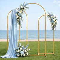 Wedding Arch Backdrop Stand Set of 3 Gold Metal Wedding Arched Frame, Easy to Assemble, Stable Balloon Arch Standfor Wedding, Baby Shower, Party Decoration