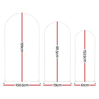 Wedding Arch Backdrop Stand Set of 3 Metal Wedding Arched Frame White, Easy to Assemble, Stable Balloon Arch Standfor Wedding, Baby Shower, Party Decoration