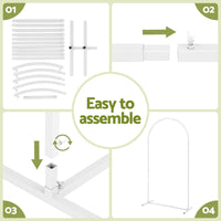 Wedding Arch Backdrop Stand Set of 3 Metal Wedding Arched Frame White, Easy to Assemble, Stable Balloon Arch Standfor Wedding, Baby Shower, Party Decoration