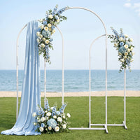 Wedding Arch Backdrop Stand Set of 3 Metal Wedding Arched Frame White, Easy to Assemble, Stable Balloon Arch Standfor Wedding, Baby Shower, Party Decoration