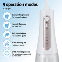 Devanti Cordless Water Flosser Dental Oral Irrigator White