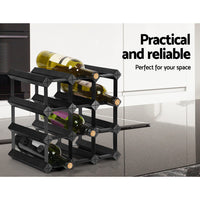 Wine Rack 12 Bottle Black