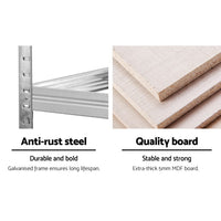 Giantz 5x1.8M Garage Shelving Warehouse Rack Pallet Racking Storage Shelf Silver