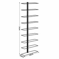 Artiss Wall Mounted Rack 9 Bottles Display Storage Organizer Metal Black