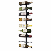 Artiss Wall Mounted Rack 9 Bottles Display Storage Organizer Metal Black