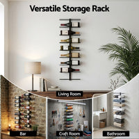 Artiss Wall Mounted Rack 9 Bottles Display Storage Organizer Metal Black