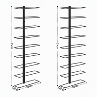 Artiss Wall Mounted Wine Rack Holder Black Metal - Set of 2 (18-Bottle Capacity)