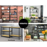 Giantz 2x1.5M Garage Shelving Warehouse Rack Pallet Racking Storage Shelve Black