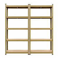 Giantz 2-Rack Garage Shelving 1.6X0.8m MDF Warehouse Shelves Storage Rack Yellow