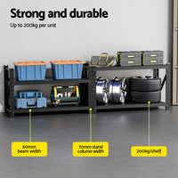 Giantz 2x 0.9M Garage Shelving Workbench Warehouse Rack