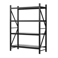 2Mx1.5M Giantz Garage Shelving Warehouse Rack Black