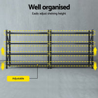 4Mx1.8M Garage Shelving Warehouse Rack Black